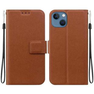 For iPhone 15 Plus Ultra-thin Voltage Magnetic Buckle Leather Phone Case(Brown)