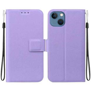 For iPhone 15 Ultra-thin Voltage Magnetic Buckle Leather Phone Case(Purple)