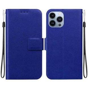 For iPhone 14 Pro Max Ultra-thin Voltage Magnetic Buckle Leather Phone Case(Blue)