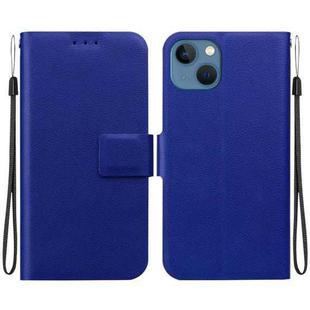 For iPhone 14 Plus Ultra-thin Voltage Magnetic Buckle Leather Phone Case(Blue)