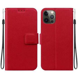 For iPhone 12 / 12 Pro Ultra-thin Voltage Magnetic Buckle Leather Phone Case(Red)