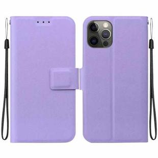 For iPhone 12 / 12 Pro Ultra-thin Voltage Magnetic Buckle Leather Phone Case(Purple)