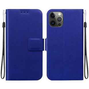 For iPhone 12 / 12 Pro Ultra-thin Voltage Magnetic Buckle Leather Phone Case(Blue)