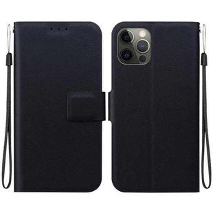 For iPhone 12 Pro Max Ultra-thin Voltage Magnetic Buckle Leather Phone Case(Black)