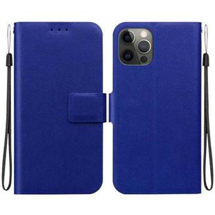 For iPhone 12 Pro Max Ultra-thin Voltage Magnetic Buckle Leather Phone Case(Blue)