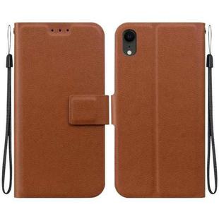 For iPhone XR Ultra-thin Voltage Magnetic Buckle Leather Phone Case(Brown)