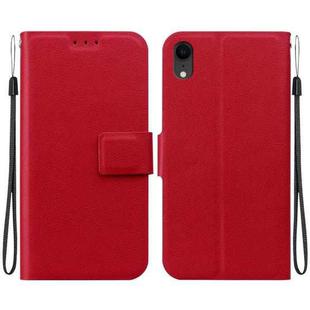 For iPhone XR Ultra-thin Voltage Magnetic Buckle Leather Phone Case(Red)