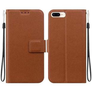 For iPhone 7 Plus / 8 Plus Ultra-thin Voltage Magnetic Buckle Leather Phone Case(Brown)