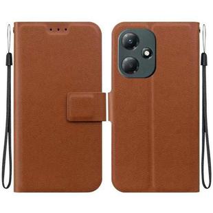 For Infinix Hot 30 Play Ultra-thin Voltage Magnetic Buckle Leather Phone Case(Brown)