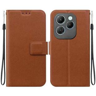 For Infinix Hot 40 / Hot 40 Pro Ultra-thin Voltage Magnetic Buckle Leather Phone Case(Brown)