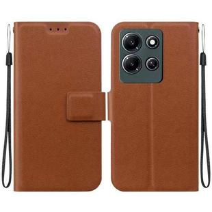 For Infinix Note 30i Ultra-thin Voltage Magnetic Buckle Leather Phone Case(Brown)