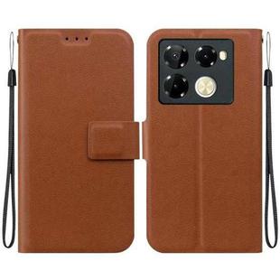 For Infinix Note 40 Pro 4G / 5G Ultra-thin Voltage Magnetic Buckle Leather Phone Case(Brown)