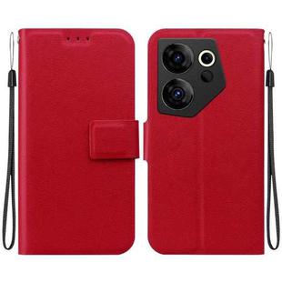 For Tecno Camon 20 Premier Ultra-thin Voltage Magnetic Buckle Leather Phone Case(Red)