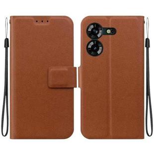 For Tecno Pova 5 Ultra-thin Voltage Magnetic Buckle Leather Phone Case(Brown)