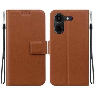 For Tecno Pova 5 Pro Ultra-thin Voltage Magnetic Buckle Leather Phone Case(Brown)