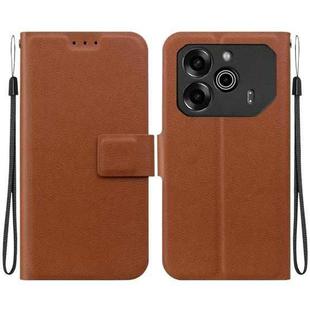 For Tecno Pova 6 / Pova 6 Pro Ultra-thin Voltage Magnetic Buckle Leather Phone Case(Brown)