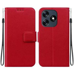 For Tecno Spark 10 4G / Spark 10C Ultra-thin Voltage Magnetic Buckle Leather Phone Case(Red)