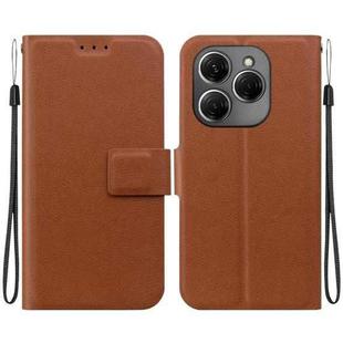 For Tecno Spark 20 Pro Ultra-thin Voltage Magnetic Buckle Leather Phone Case(Brown)