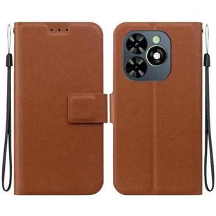 For Tecno Spark Go 2024 / Spark 20 Ultra-thin Voltage Magnetic Buckle Leather Phone Case(Brown)