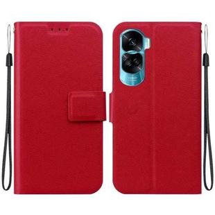 For Honor 90 Lite Ultra-thin Voltage Magnetic Buckle Leather Phone Case(Red)