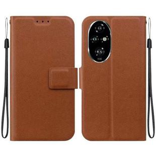 For Honor 200 Pro Ultra-thin Voltage Magnetic Buckle Leather Phone Case(Brown)