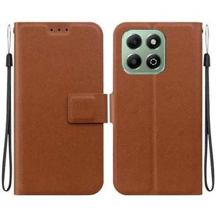 For Honor X6b Ultra-thin Voltage Magnetic Buckle Leather Phone Case(Brown)