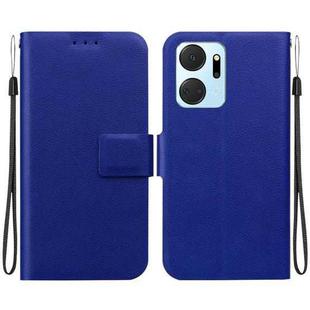 For Honor X7a Ultra-thin Voltage Magnetic Buckle Leather Phone Case(Blue)