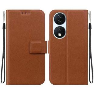 For Honor X7b / Play 50 Plus Ultra-thin Voltage Magnetic Buckle Leather Phone Case(Brown)