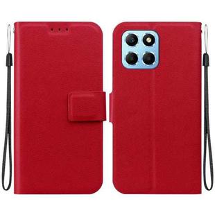 For Honor X8 5G Ultra-thin Voltage Magnetic Buckle Leather Phone Case(Red)