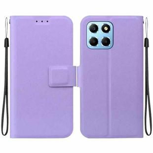 For Honor X8 5G Ultra-thin Voltage Magnetic Buckle Leather Phone Case(Purple)