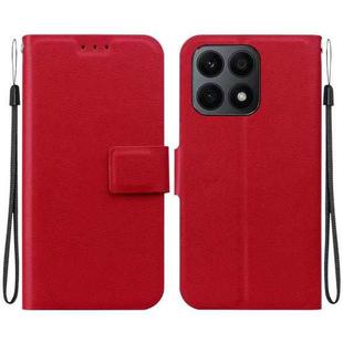 For Honor X8a Ultra-thin Voltage Magnetic Buckle Leather Phone Case(Red)