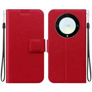 For Honor X9a Ultra-thin Voltage Magnetic Buckle Leather Phone Case(Red)