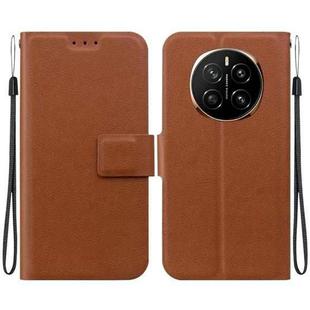 For Honor Magic7 Ultra-thin Voltage Magnetic Buckle Leather Phone Case(Brown)