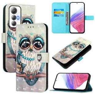 For Cubot Max 5 3D Painting Horizontal Flip Leather Phone Case(Grey Owl)