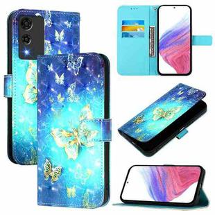 For Cubot A10 3D Painting Horizontal Flip Leather Phone Case(Golden Butterfly)