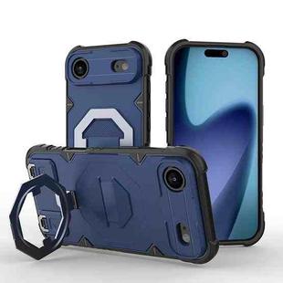 For iPhone 17 Air Camera Shield Armor MagSafe Holder Phone Case with Strap(Sapphire Blue)