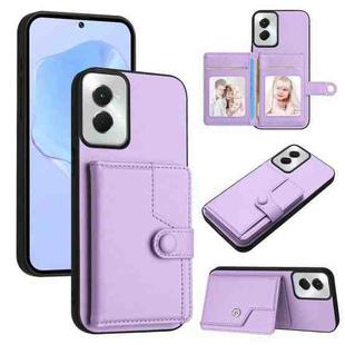 For Motorola Moto G Power 5G 2024 Button Card Bag RFID Anti-theft Phone Case(Purple)