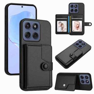 For Motorola Edge 60 Fusion / Edge 60 Button Card Bag RFID Anti-theft Phone Case(Black)
