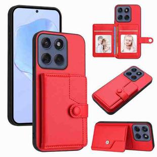 For Motorola Edge 60 Fusion / Edge 60 Button Card Bag RFID Anti-theft Phone Case(Red)