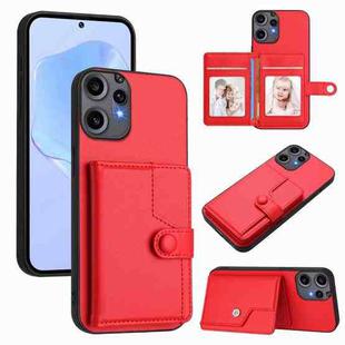 For Nothing CMF Phone 2 Pro Button Card Bag RFID Anti-theft Phone Case(Red)