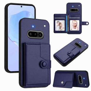 For Nothing Phone 3a Button Card Bag RFID Anti-theft Phone Case(Blue)