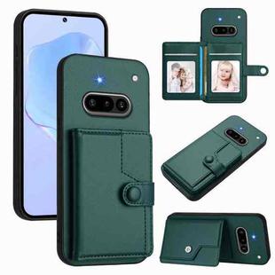 For Nothing Phone 3a Button Card Bag RFID Anti-theft Phone Case(Green)