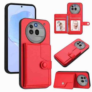 For Nothing Phone 3a Pro Button Card Bag RFID Anti-theft Phone Case(Red)