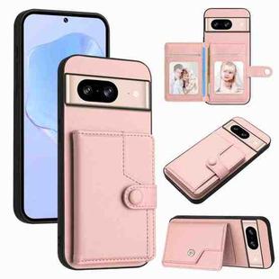 For Google Pixel 8 Button Card Bag RFID Anti-theft Phone Case(Pink)