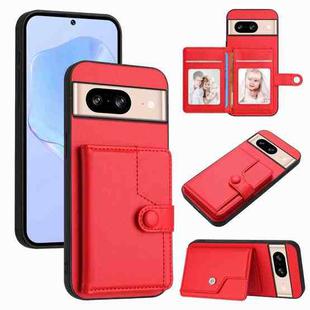 For Google Pixel 8 Button Card Bag RFID Anti-theft Phone Case(Red)