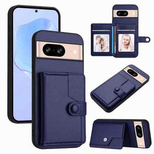 For Google Pixel 8 Button Card Bag RFID Anti-theft Phone Case(Blue)