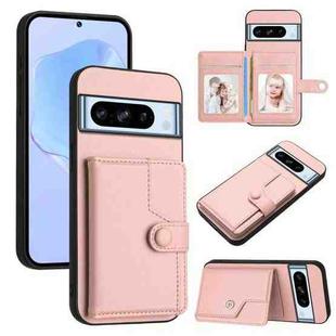 For Google Pixel 8 Pro Button Card Bag RFID Anti-theft Phone Case(Pink)