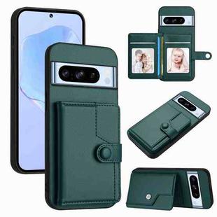 For Google Pixel 8 Pro Button Card Bag RFID Anti-theft Phone Case(Green)