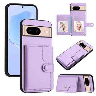 For Google Pixel 8a Button Card Bag RFID Anti-theft Phone Case(Purple)