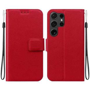 For Samsung Galaxy S25 Ultra 5G Ultra-thin Voltage Magnetic Buckle Leather Phone Case(Red)